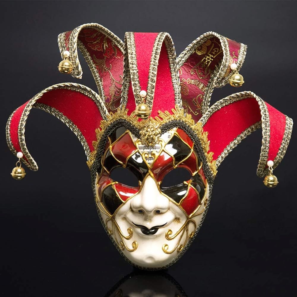 ☆masquerade☆ Prevessel Full Face Men Masquerade Mask Jester Masks Women